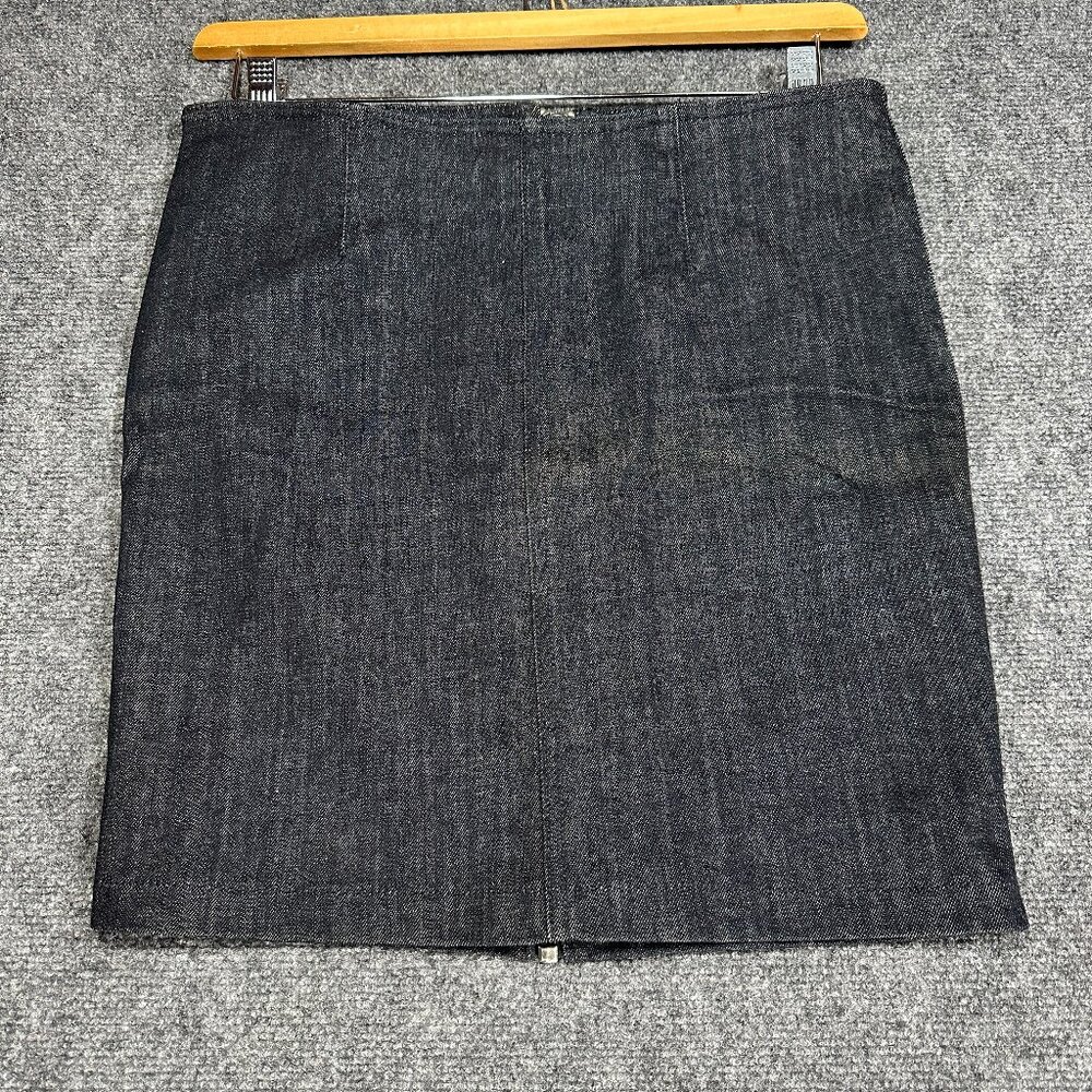 Juicy Couture Denim Jean Skirt Womens 29 Pencil Black Cotton Stretch Back Zip